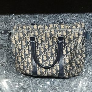 Vintage Christian Dior Canvas Dior Pattern Satchel